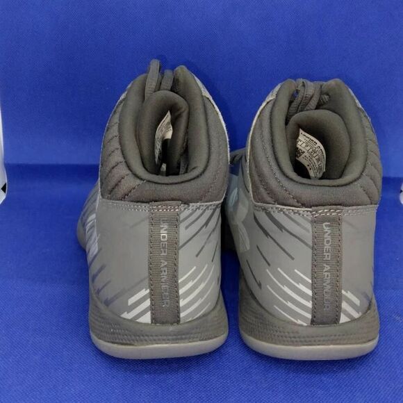 Under Armour Men's Pre-owned Gray Basketball Court Mid Top Sneakers - sz. 8 - Picture 4 of 6